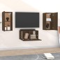 Set Mobili Porta TV 3 pz Rovere Marrone in Legno Multistrato Set Mobili Porta TV 3 pz Rovere Marrone in Legno Multistrato
