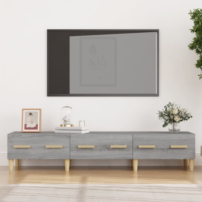 Mobile TV Grigio Sonoma 150x34,5x30 cm in Legno Multistrato Mobile TV Grigio Sonoma 150x34,5x30 cm in Legno Multistrato