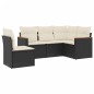 vidaXL Set Divani da Giardino 5 pz con Cuscini in Polyrattan Nero vidaXL Set Divani da Giardino 5 pz con Cuscini in Polyrattan Nero