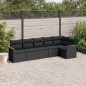 vidaXL Set Divano da Giardino 6 pz con Cuscini Nero in Polyrattan vidaXL Set Divano da Giardino 6 pz con Cuscini Nero in Polyrattan