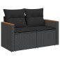 vidaXL Set Divano da Giardino 6 pz con Cuscini Nero in Polyrattan vidaXL Set Divano da Giardino 6 pz con Cuscini Nero in Polyrattan