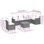 vidaXL Set Divani da Giardino con Cuscini 7pz Nero Polyrattan