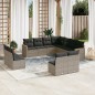 vidaXL Set Divani da Giardino 11 pz con Cuscini in Polyrattan Grigio vidaXL Set Divani da Giardino 11 pz con Cuscini in Polyrattan Grigio
