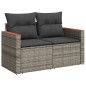 vidaXL Set Divani da Giardino 11 pz con Cuscini in Polyrattan Grigio vidaXL Set Divani da Giardino 11 pz con Cuscini in Polyrattan Grigio