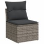 vidaXL Set Divani da Giardino 11 pz con Cuscini in Polyrattan Grigio vidaXL Set Divani da Giardino 11 pz con Cuscini in Polyrattan Grigio
