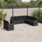 vidaXL Set Divani da Giardino 9 pz con Cuscini Nero in Polyrattan vidaXL Set Divani da Giardino 9 pz con Cuscini Nero in Polyrattan