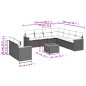 vidaXL Set Divani da Giardino 10pz con Cuscini in Polyrattan Nero
