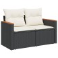 vidaXL Set Divani da Giardino 11 pz con Cuscini in Polyrattan Nero vidaXL Set Divani da Giardino 11 pz con Cuscini in Polyrattan Nero