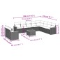 vidaXL Set Divani da Giardino 11 pz con Cuscini in Polyrattan Nero vidaXL Set Divani da Giardino 11 pz con Cuscini in Polyrattan Nero