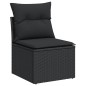 vidaXL Set Divani da Giardino 11 pz con Cuscini in Polyrattan Nero vidaXL Set Divani da Giardino 11 pz con Cuscini in Polyrattan Nero
