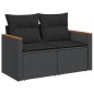 vidaXL Set Divani da Giardino 11 pz con Cuscini in Polyrattan Nero vidaXL Set Divani da Giardino 11 pz con Cuscini in Polyrattan Nero