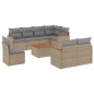 vidaXL Set Divano da Giardino 9 pz con Cuscini Beige Misto Polyrattan