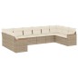 vidaXL Set Divano da Giardino 10 pz con Cuscini Beige in Polyrattan vidaXL Set Divano da Giardino 10 pz con Cuscini Beige in Polyrattan