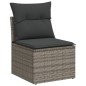 vidaXL Set Divani da Giardino 11 pz con Cuscini in Polyrattan Grigio vidaXL Set Divani da Giardino 11 pz con Cuscini in Polyrattan Grigio