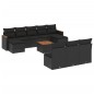 vidaXL Set Divani da Giardino 11 pz con Cuscini in Polyrattan Nero vidaXL Set Divani da Giardino 11 pz con Cuscini in Polyrattan Nero