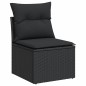 vidaXL Set Divani da Giardino 11 pz con Cuscini in Polyrattan Nero vidaXL Set Divani da Giardino 11 pz con Cuscini in Polyrattan Nero