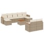 vidaXL Set Divano da Giardino 10 pz con Cuscini Beige in Polyrattan vidaXL Set Divano da Giardino 10 pz con Cuscini Beige in Polyrattan