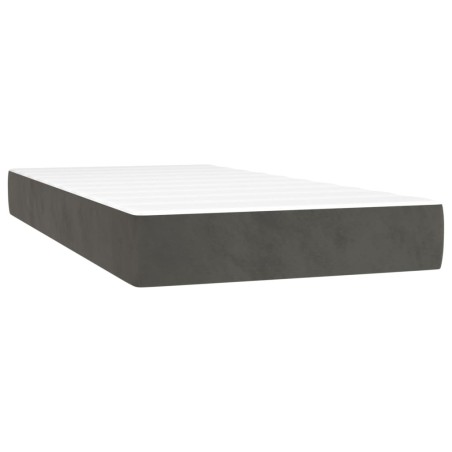 vidaXL Materasso a Molle Grigio Scuro 90x200x20 cm in Velluto