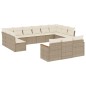 vidaXL Set Divano da Giardino 13 pz con Cuscini Beige in Polyrattan vidaXL Set Divano da Giardino 13 pz con Cuscini Beige in Polyrattan
