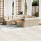 vidaXL Set Divano da Giardino 13 pz con Cuscini Beige in Polyrattan vidaXL Set Divano da Giardino 13 pz con Cuscini Beige in Polyrattan