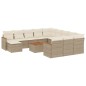 vidaXL Set Divano da Giardino 13 pz con Cuscini Beige in Polyrattan vidaXL Set Divano da Giardino 13 pz con Cuscini Beige in Polyrattan