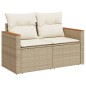 vidaXL Set Divano da Giardino 13 pz con Cuscini Beige in Polyrattan vidaXL Set Divano da Giardino 13 pz con Cuscini Beige in Polyrattan