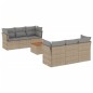 vidaXL Set Divano da Giardino 7 pz con Cuscini Beige Misto Polyrattan