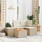 vidaXL Set Divano da Giardino 5 pz con Cuscini Beige in Polyrattan vidaXL Set Divano da Giardino 5 pz con Cuscini Beige in Polyrattan