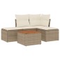 vidaXL Set Divano da Giardino 5 pz con Cuscini Beige in Polyrattan vidaXL Set Divano da Giardino 5 pz con Cuscini Beige in Polyrattan