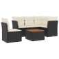 vidaXL Set Divano da Giardino 6 pz con Cuscini Nero in Polyrattan vidaXL Set Divano da Giardino 6 pz con Cuscini Nero in Polyrattan