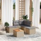 vidaXL Set Divano da Giardino 6 pz con Cuscini Beige Misto Polyrattan vidaXL Set Divano da Giardino 6 pz con Cuscini Beige Misto Polyrattan