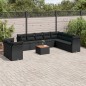vidaXL Set Divani da Giardino 11 pz con Cuscini in Polyrattan Nero vidaXL Set Divani da Giardino 11 pz con Cuscini in Polyrattan Nero