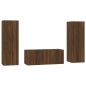 Set Mobili Porta TV 3 pz Rovere Marrone in Legno Multistrato Set Mobili Porta TV 3 pz Rovere Marrone in Legno Multistrato