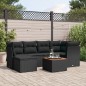 vidaXL Set Divani da Giardino con Cuscini 7pz Nero Polyrattan vidaXL Set Divani da Giardino con Cuscini 7pz Nero Polyrattan