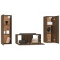 Set Mobili Porta TV 3 pz Rovere Marrone in Legno Multistrato Set Mobili Porta TV 3 pz Rovere Marrone in Legno Multistrato