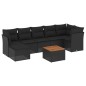 vidaXL Set Divani da Giardino con Cuscini 8 pz Nero in Polyrattan vidaXL Set Divani da Giardino con Cuscini 8 pz Nero in Polyrattan