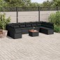 vidaXL Set Divani da Giardino 11 pz con Cuscini in Polyrattan Nero vidaXL Set Divani da Giardino 11 pz con Cuscini in Polyrattan Nero