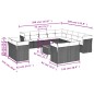 vidaXL Set Divani da Giardino 14pz con Cuscini in Polyrattan Beige vidaXL Set Divani da Giardino 14pz con Cuscini in Polyrattan Beige