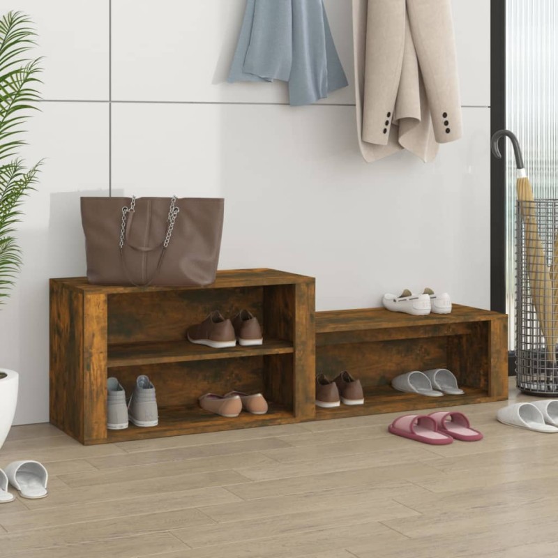 Scarpiera Rovere Fumo 150x35x45 cm in Legno Multistrato Scarpiera Rovere Fumo 150x35x45 cm in Legno Multistrato