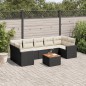 vidaXL Set Divani da Giardino con Cuscini 8 pz Nero in Polyrattan vidaXL Set Divani da Giardino con Cuscini 8 pz Nero in Polyrattan