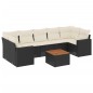 vidaXL Set Divani da Giardino con Cuscini 8 pz Nero in Polyrattan vidaXL Set Divani da Giardino con Cuscini 8 pz Nero in Polyrattan