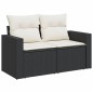 vidaXL Set Divani da Giardino con Cuscini 8 pz Nero in Polyrattan vidaXL Set Divani da Giardino con Cuscini 8 pz Nero in Polyrattan