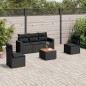 vidaXL Set Divano da Giardino 6 pz con Cuscini Nero in Polyrattan vidaXL Set Divano da Giardino 6 pz con Cuscini Nero in Polyrattan