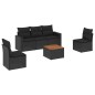 vidaXL Set Divano da Giardino 6 pz con Cuscini Nero in Polyrattan vidaXL Set Divano da Giardino 6 pz con Cuscini Nero in Polyrattan