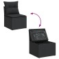 vidaXL Set Divano da Giardino 6 pz con Cuscini Nero in Polyrattan vidaXL Set Divano da Giardino 6 pz con Cuscini Nero in Polyrattan