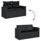 vidaXL Set Divano da Giardino 6 pz con Cuscini Nero in Polyrattan vidaXL Set Divano da Giardino 6 pz con Cuscini Nero in Polyrattan