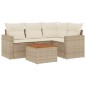 vidaXL Set Divano da Giardino 5 pz con Cuscini Beige in Polyrattan vidaXL Set Divano da Giardino 5 pz con Cuscini Beige in Polyrattan