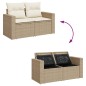 vidaXL Set Divano da Giardino 5 pz con Cuscini Beige in Polyrattan vidaXL Set Divano da Giardino 5 pz con Cuscini Beige in Polyrattan