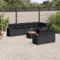 vidaXL Set Divani da Giardino 9 pz con Cuscini Nero in Polyrattan vidaXL Set Divani da Giardino 9 pz con Cuscini Nero in Polyrattan