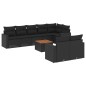 vidaXL Set Divani da Giardino 9 pz con Cuscini Nero in Polyrattan vidaXL Set Divani da Giardino 9 pz con Cuscini Nero in Polyrattan